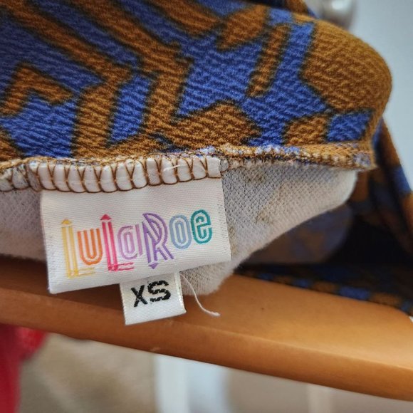 Lularoe Blue and Brown Cassie‎ - XS - Picture 3 of 3